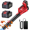 Leaf Blower Cordless - 21V Powerful Electric Leaf Blower with 2×4.0Ah Batteries and Charger 6 Speed Modes Lightweight Battery Powered Leaf Blowers for Yard Cleaning Lawn Care Blowing LeavesPatio
