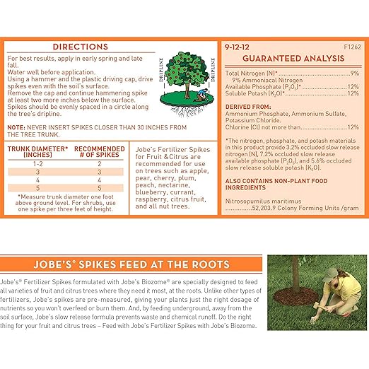 Jobe's 100046754 1612 Fertilizer Spike 15 Brown(2-Pack)