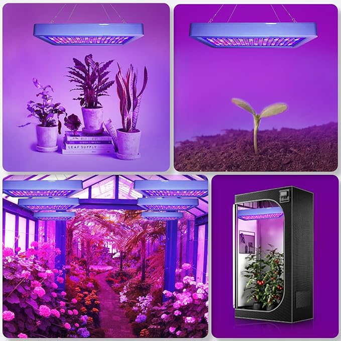 B1500W LED Plant Grow Light DimmableBest Grow Lights for Indoor Plants Full Spectrum Seed Starting Seedlings Vegetable Hanging Growing Lamps Double Switch Grow Light for Indoor Plants