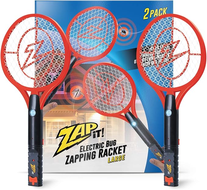 ZAP IT! Bug Zapper Rechargeable Bug Zapper Racket 4000 Volt USB Charging Cable 2 Pack