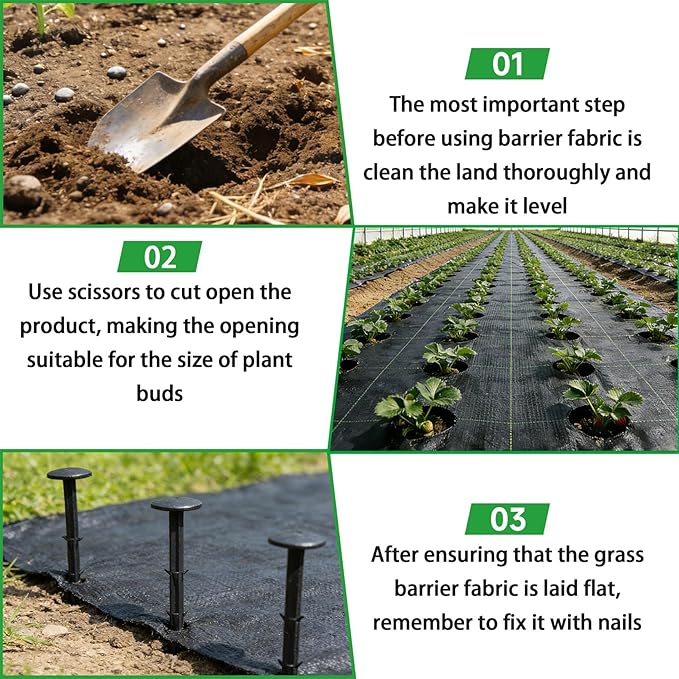 Weed Barrier Fabric Planting Cover - 6 x 300 FT Heavy Duty Landscape Fabric Ground Cover Block for Outdoor Planting