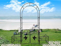 Metal Garden Arch with Doors GTrClimbing Plants Support Arch Outdoor Arch Wedding Arch Party Events Archway Black