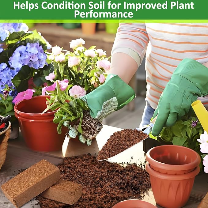 Legigo 12 Pack Premium Coco Coir Brick for Plants- 100% Organic Compressed Coconut Coir Bricks Starting Mix Coco Coir Fiber Coconut Husk for Planting Gardening Potting Soil Substrate Herbs