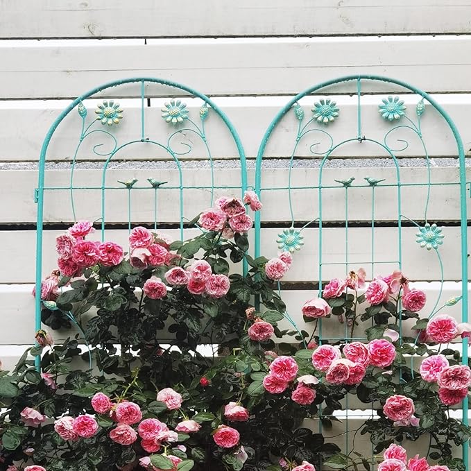 4 Pack Metal Garden Trellis 71 X 19.7 Rust-Resistant Trellis for Climbing Plants Outdoor Flower Support Green Iron Green Durable Sturdy Metal Trellis for Vines Outdoor Garden Decor Durable