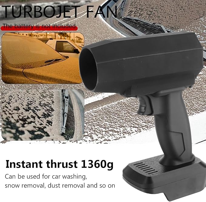 Electric Jet Dry Blower PETG 150000RPM High Speed Turbofan Brushless Motor Air Duster 1.36KG Powerful Thrust Portable Handheld Electric Cordless Air Blower for Car Cleaning