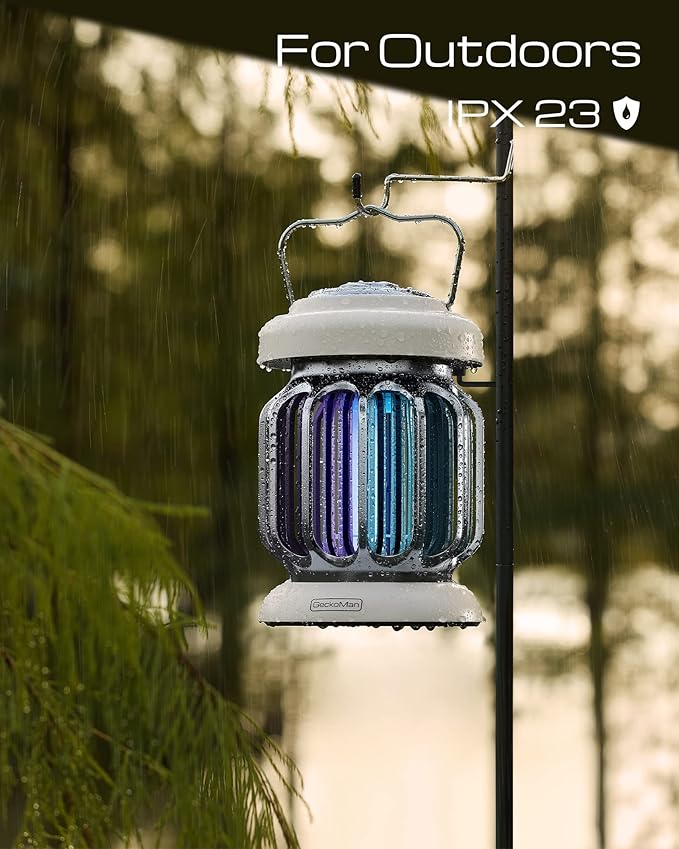 GeckoMan Hybrid Spectrum Waterproof Switch Bug Zapper Outdoor Bug Zapper Indoor Mosquito Repellent Outdoor Patio Mosquito Zapper Electric Fly Zapper Fruit Fly Trap for Indoors Killer