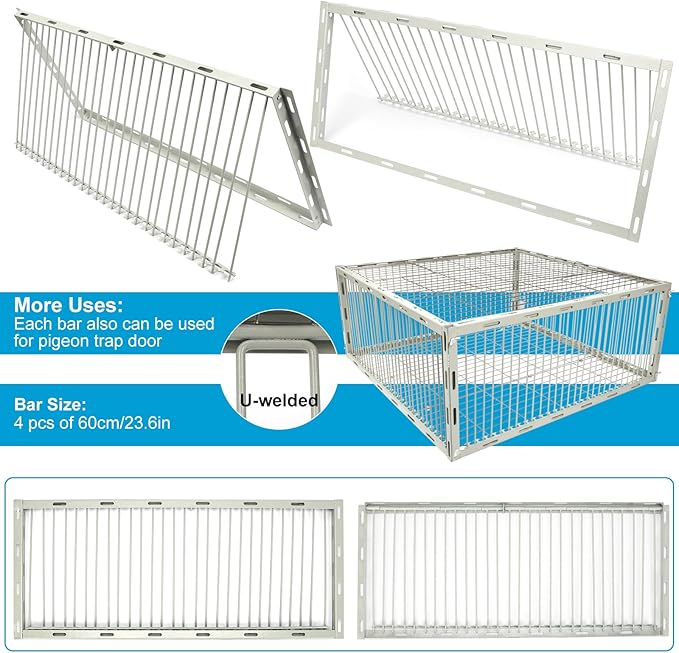 Pigeon Trap Cage with Escape-Proof Design – Auto Bird Trap Cage for Pigeons and Small Birds | Multi-Catch Pigeons Birds Traps for Sale with Well Anti-Rust Baking Paint- L Size