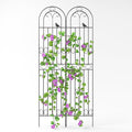 2-Pack 86.6 H x 19.7 W Rustic Metal Arched Garden Trellis – Rustproof Black Climbing Plant Support &amp Decorative Screen for Roses Clematis Cucumbers Patio Lawn &amp Courtyard