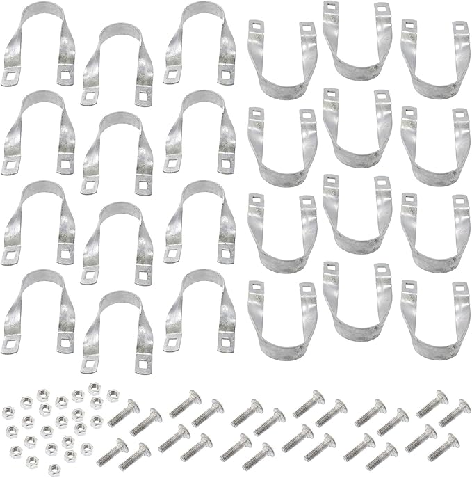 Cross-Connector (Purlin Bracket) for Greenhouse - Galvanized Steel (12 Pack w/Bolts) (1 7/8 x 1 3/8)