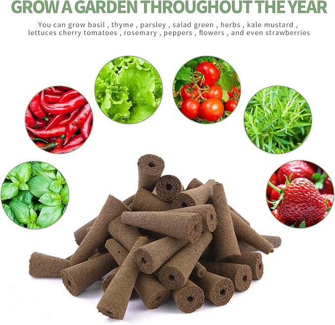 150 Pack Grow Sponges Seed Pods Replacement Root Growth Sponges Compatible with AeroGarden Moldy-Free Kit with 10 Pod Labels for Hydroponic Indoor Garden System