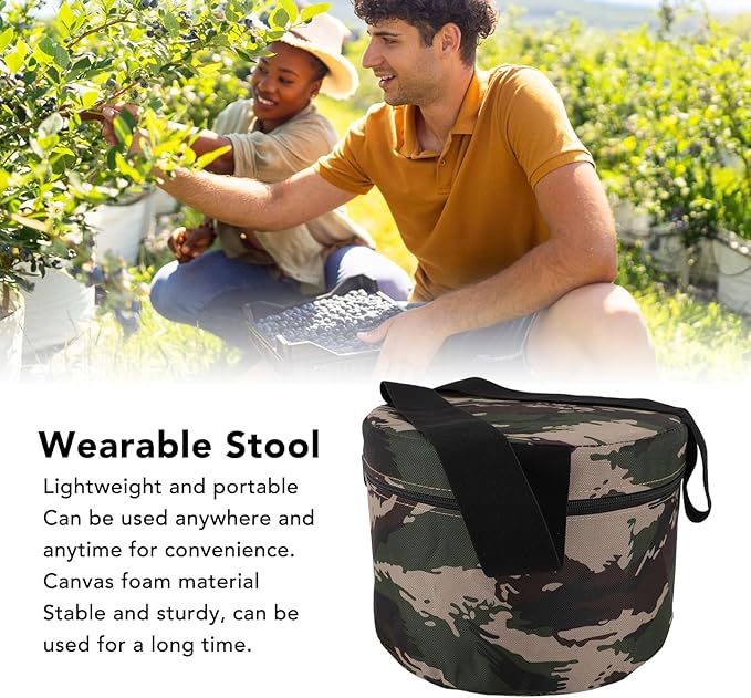 Garden Wearable Stool Workseat Bench Chair Seat Round Stool Small Garden Stool Outdoor Fishing Chair for Fishing Farm Gardening Camping 24cm Foam
