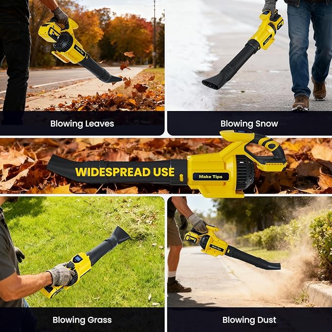 Cordless Leaf Blower for Dewalt 20V Max Battery (Tool Only) – Powerful Brushless Motor Delivers Up to 715 CFM &amp 150 MPH 3-Speed LED Display Control Lightweight Design for Yard Lawn Driveway S