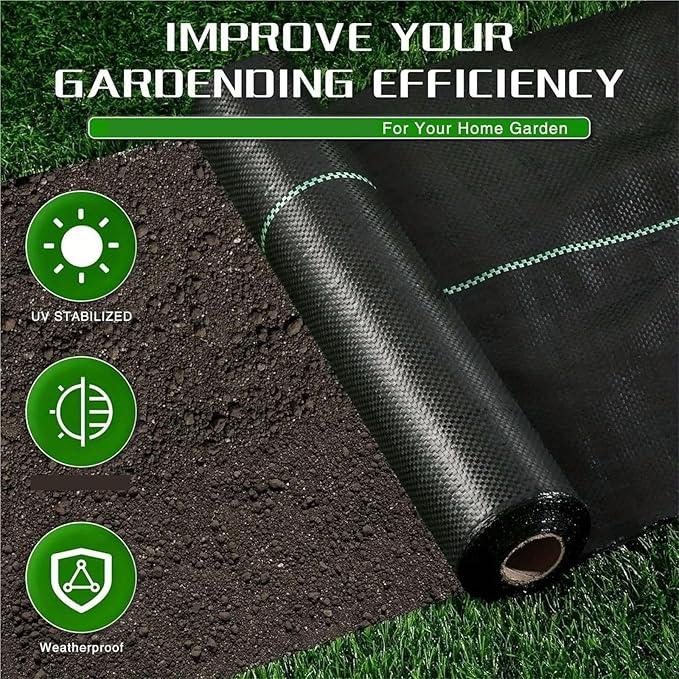Weed Barrier Fabric Garden Landscape Fabric Weed Barrier Heavy-Duty Road Gardening Mat Polypropylene