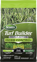 Scotts Turf Builder Triple Action for Moss Control - Moss Killer and Lawn Fertilizer Lawn Care Covers Up to 8000 sq. ft. 40 lb.