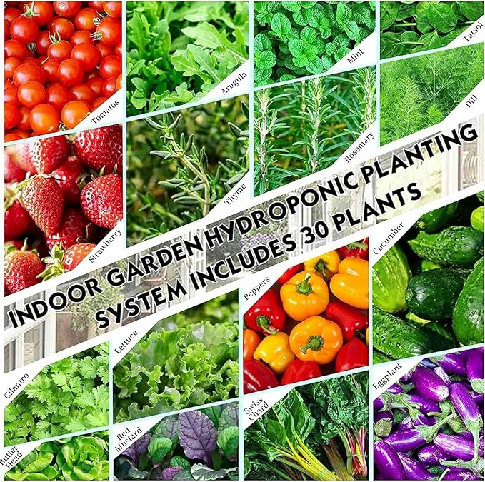 Hydroponic Culture System of Interior Hydroponic Tower 6 -Layer Vertical Culture System and 18 Plant Sites with Pump and Mobile Water Tank Adapter Planting Bed