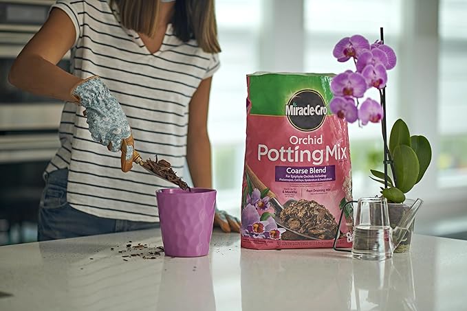 Miracle-Gro Orchid Potting Mix Coarse Blend For Indoor or Outdoor Container Plants Feeds for up to 6 Months 8 qt. 3-Pack