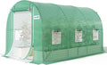 Quictent 10x7x7 FT Essential Greenhouse for Outdoors Portable Walk-in Tunnel Hoop House with 6 Screen Windows &amp Zipper Door Heavy Duty Frame for Garden Plant Vegetable Green