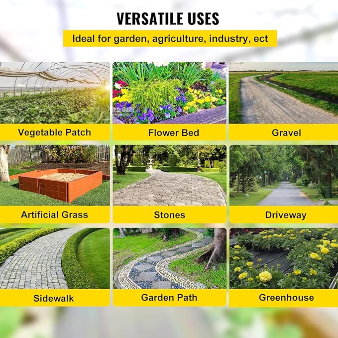 Happybuy 3FTx300FT Weed Barrier Landscape Fabric Heavy Duty 3.2OZ Woven Weed Blocker Gardening Mat Garden Weed Control Fabric Geotextile Drainage Fabric Driveway Fabric Landscaping Ground Cover