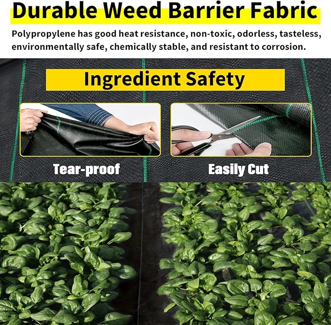 Weed Blocker Ground Cover Fabric Heavy Duty Woodland Weed Control Cloth Woven Fabric for Planting Landscaping Driveway (Color : WxL Size : 1.2x195m/3.9x639ft)