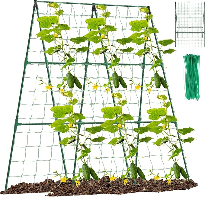 Cucumber Trellis A Frame Vegetable Trellis Easy to Install Cucumber Support Trellis Detachable Gardening Trellis Garden Climbing Frame for Climbing Tomato Vegetable