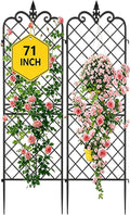 AMAGABELI GARDEN &amp HOME Garden Trellis 2 Pack 71”x20” Heavy Duty Rustproof Wall Trellis for Climbing Plants Outdoor Metal Decoration Large Trellis for Potted Plants Support Trellis Roses Black