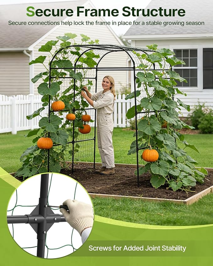 Suteck Tall Garden Arch Trellis 7.5ft – Metal Garden Arch for Climbing Plants Easy Assembly Outdoor Trellis for Vines &amp Flowers Home Gardeners