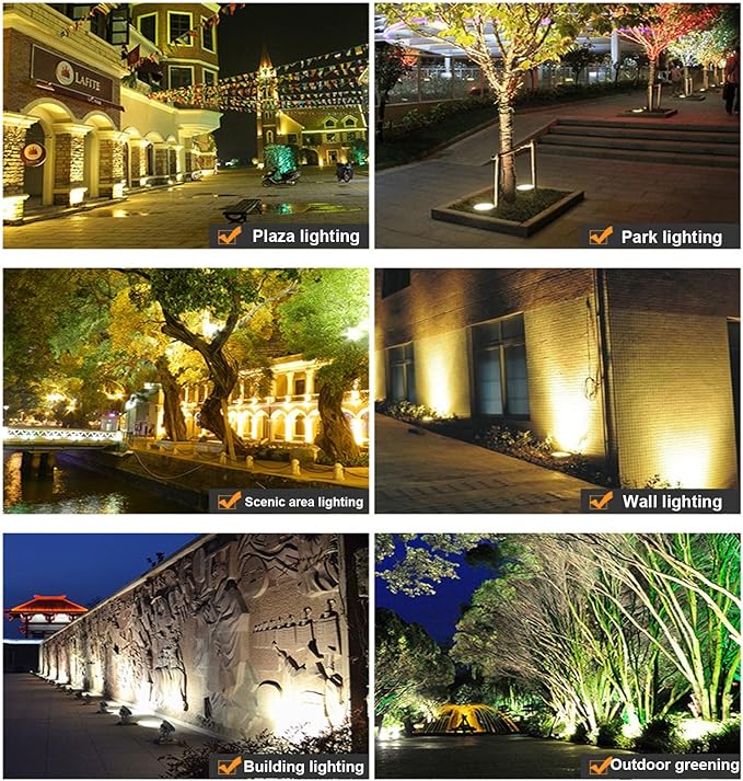 LED Beam Spotlight - Outdoor Tree Floodlights IP66 Waterproof Patio LED Spotlight 100-240V Rotatable Round Garden Landscape Light for Lawn Hotel Patio Tree Lighting(Blue48W)