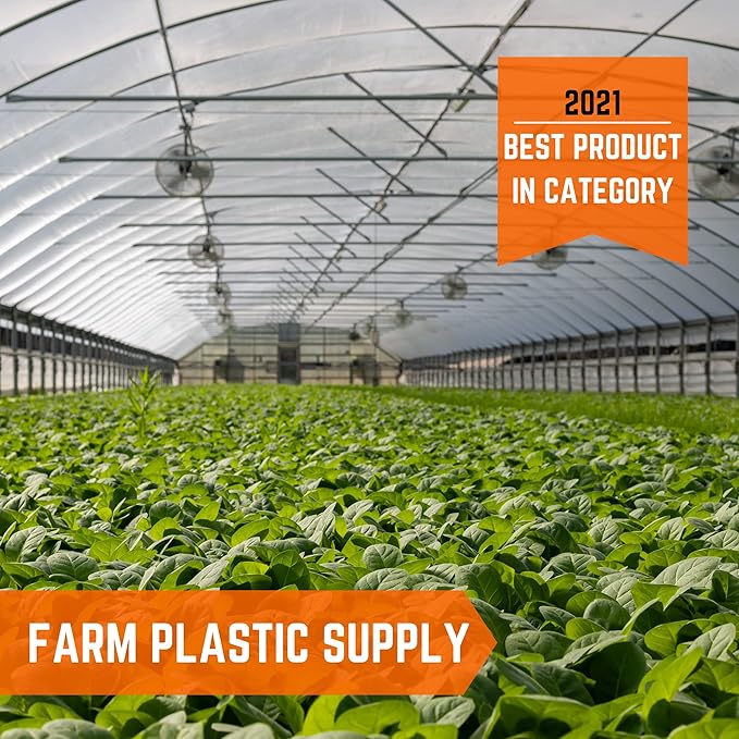 Farm Plastic Supply - Clear Greenhouse Plastic Sheeting - 6 mil - (25' x 14') - 4 Year UV Resistant Polyethylene Greenhouse Film Hoop House Green House Cover for Gardening Farming Agriculture