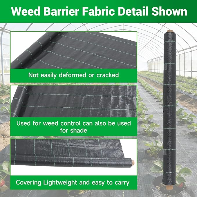 Weed Barrier Fabric Planting Cover - 6 x 200 FT Heavy Duty Landscape Fabric Ground Cover Block for Outdoor Planting