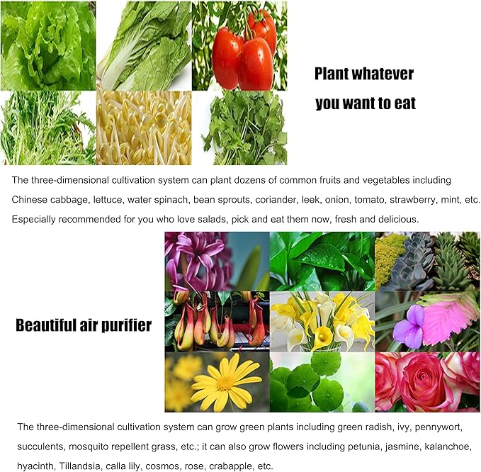 Aeroponic Garden Tower Indoor and Outdoor Hydroponics Growing Sys-tem for Indoor Garden Hydroponics Tower for Vegetables Herbs StrawberriesWhite-48holes