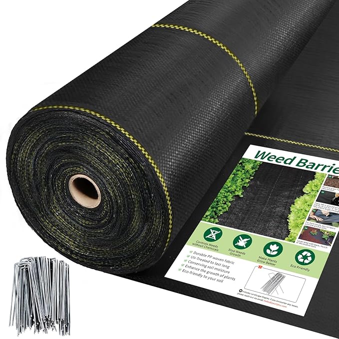 4ft x 100ft Black Woven Weed Barrier 3.5oz Heavy Duty Permeable Landscape Fabric for Garden Weed Control