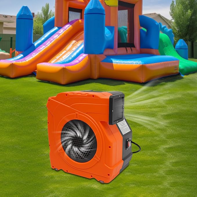 3HP Bounce House Blower IP24 Portable Inflatable Blower Fan Quiet 2150W Commercial Air Pump Fan 3350 RPM with Reverse Air Door Design for Bounce House Jump Slide Castle