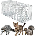 32 Live Animal Trap Cage Heavy Duty Folding Live Animal Cage Trap for Stray Cats Raccoons Squirrels Rabbits Opossums Groundhogs Armadillos up to 16.5 lbs - 32 L x 11 W x 12 H