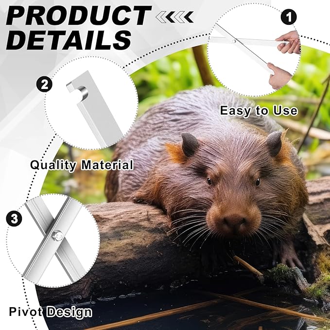 Qualirey 1 Pcs Aluminum Grip Setting Tongs 20 Inch Trap Set Tool Trap Setting Tool for #220 to #330 Traps