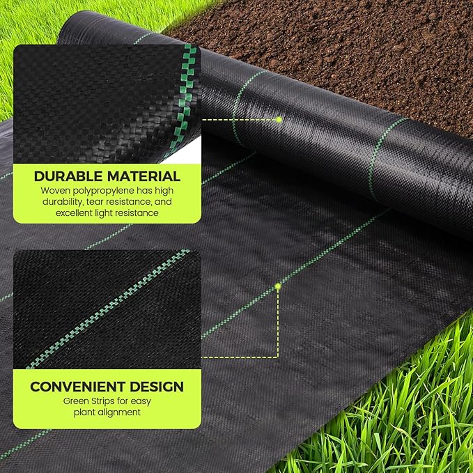 Weed Barrier Fabric Heavy Duty Landscape Driveway Fabric Garden 4ft x 300ft Landscaping Fabric Weed Mat Geotextile Fabric