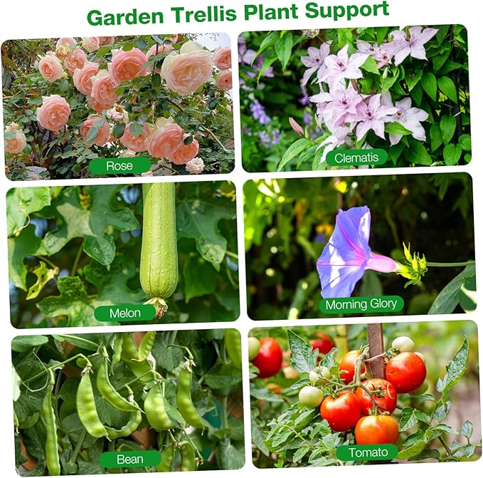 Folding Garden Trellis for Climbing Plants Plant Support Stand for Vines Vegetables and Flowers Easy to Use Durable Design for Projects