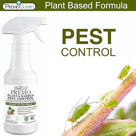 Plant &amp Garden Pest Control by Premo Guard - 32 oz - Insect &amp Disease Control for Organic Gardening - Effective Natural Plant Based Formula for Inside &amp Outside Plants