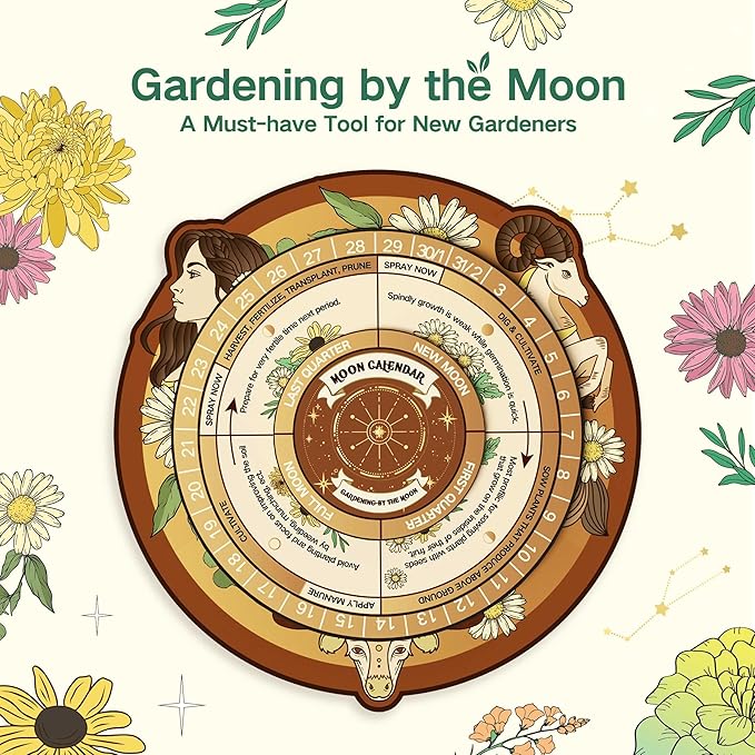 LUSH&ampDEW Zodiac Garden Seed Bank 12 Varieties Non-GMO USA-Sourced Heirloom Herb Flower Seeds with Moon Calendar Gardening Gift for Women Men Witchcraft Supplies Earth Sign (Taurus Virgo Capric