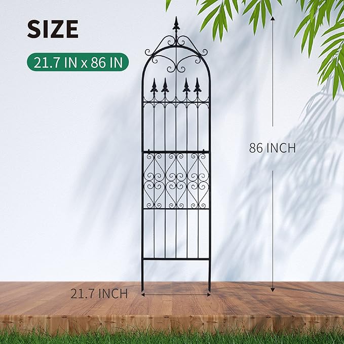 Garden Garden Trellises 86” x 21.7” for Climbing Plants 7.2FT Metal Iron Wire Vine Flower Trellis Perfect for Supporting Climbing Plants Outdoor Roses Vines Flowers and Vegetables