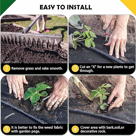 Driveway Fabric Weed Barrier Fabric Weed Control Film Barrier for Vegetable(1.52x15m)