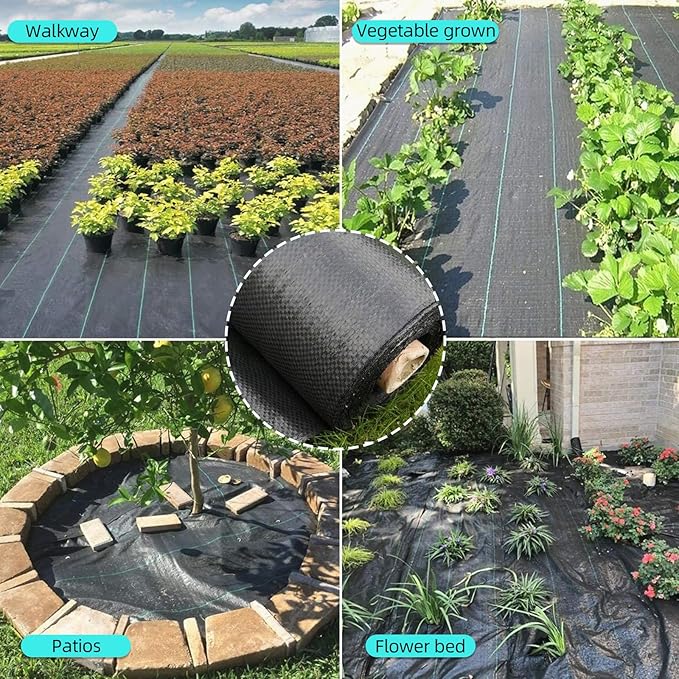 6ft X 300ft Weed Barrier Landscape Fabric Heavy Duty Premium 2.4 oz Ground Cover Weed Block Gardening Mat Easy Setup &amp Superior Weed Control for Erosion Control Weed Barrier