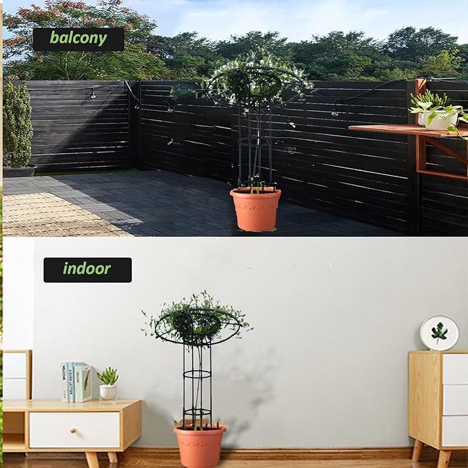 Garden Obelisk Heighten Metal Garden Trellis Potted Plant Climbing Support for Indoor Outdoor Flowers Vine TomatoesBlack180 cm