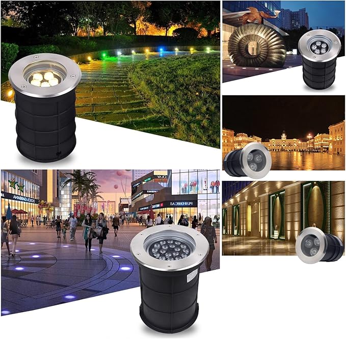 Adjustable Angle Underground Light LED Ground Light IP65 Waterproof AC85-110V Buried Lights for Outdoor Driveway Deck Step Garden Landscape Light
