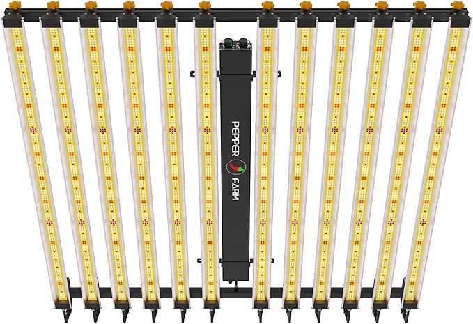 PEPPER FARM LED Grow Light PF12000 Dimming Sunlike Full Spectrum Growing Lamps for Seedlings Veg Bloom in Grow Tent Greenhouse Daisy Chain