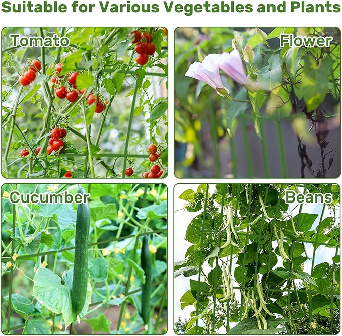 DOEWORKS Cucumber Trellis 56 High Foldable A Frame Garden Trellis 2 Pack Plant Support for Climbing Cucumber Beans Tomatoes Flowers Green