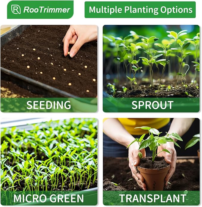 Shallow 1020 Nursery Flat Trays Specialized for Holding &amp Carrying 200 Cell Plug Seedling Trays (Height is 1.3)Microgreen Germination Trays10 Pack No Holes (YB01 10Pcs)