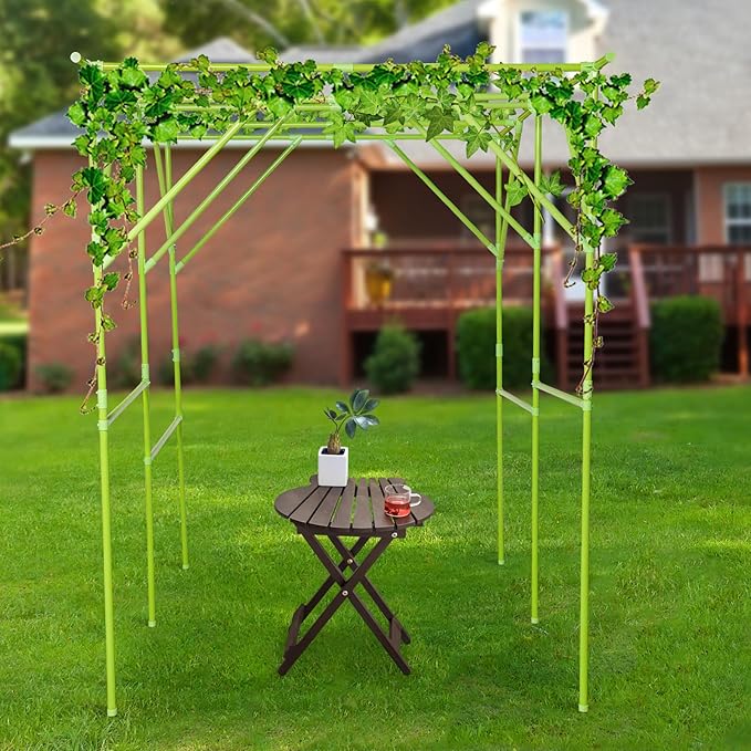 Grape Vine Trellis 6.56x4.92x6.56ft Heavy Duty Garden Trellis for Climbing Plants Large Steel Plant Support with ABS Base for Tomatoes Cucumbers Outdoor (Green)