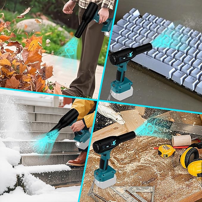 Jet Dry Mini Blower for Makita 18V Battery | 500W Compressed Air Duster | 400g Wind Speed | 3 Adjustable Speeds | Electric Cordless Air Blower for PC Keyboard Electronics Cleaning