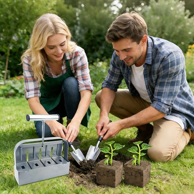 Soil Block Maker Steel – Manual Compactor 2inch Gardening Planting Transplanting Cutting Propagator Starter Tray Garden Yard Greenhouse | Gardening - for Planting Transplanting Cutting Propagator St