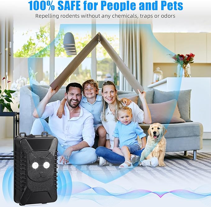 Rodent Repellent for Car Engines 2 Pack Plug-in Rodent Repeller Ultrasonic Indoor Battery Operated Car Mouse Repellent Under Hood Keep Mice Rat Squirrel Out of Car Attic Garage Barn